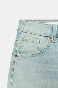 MID-RISE BAGGY DENIM SHORTS