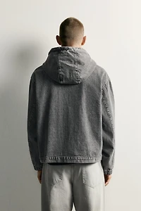 RELAXED-FIT DENIM HOODIE JACKET