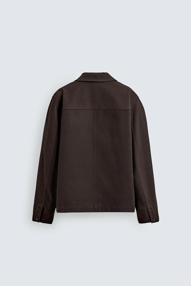 TEXTURED TWILL OVERSHIRT