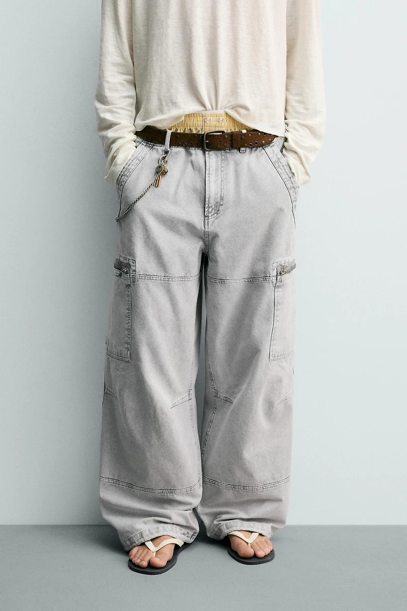 PANTALON CARGO PARACHUTE DÉLAVÉ