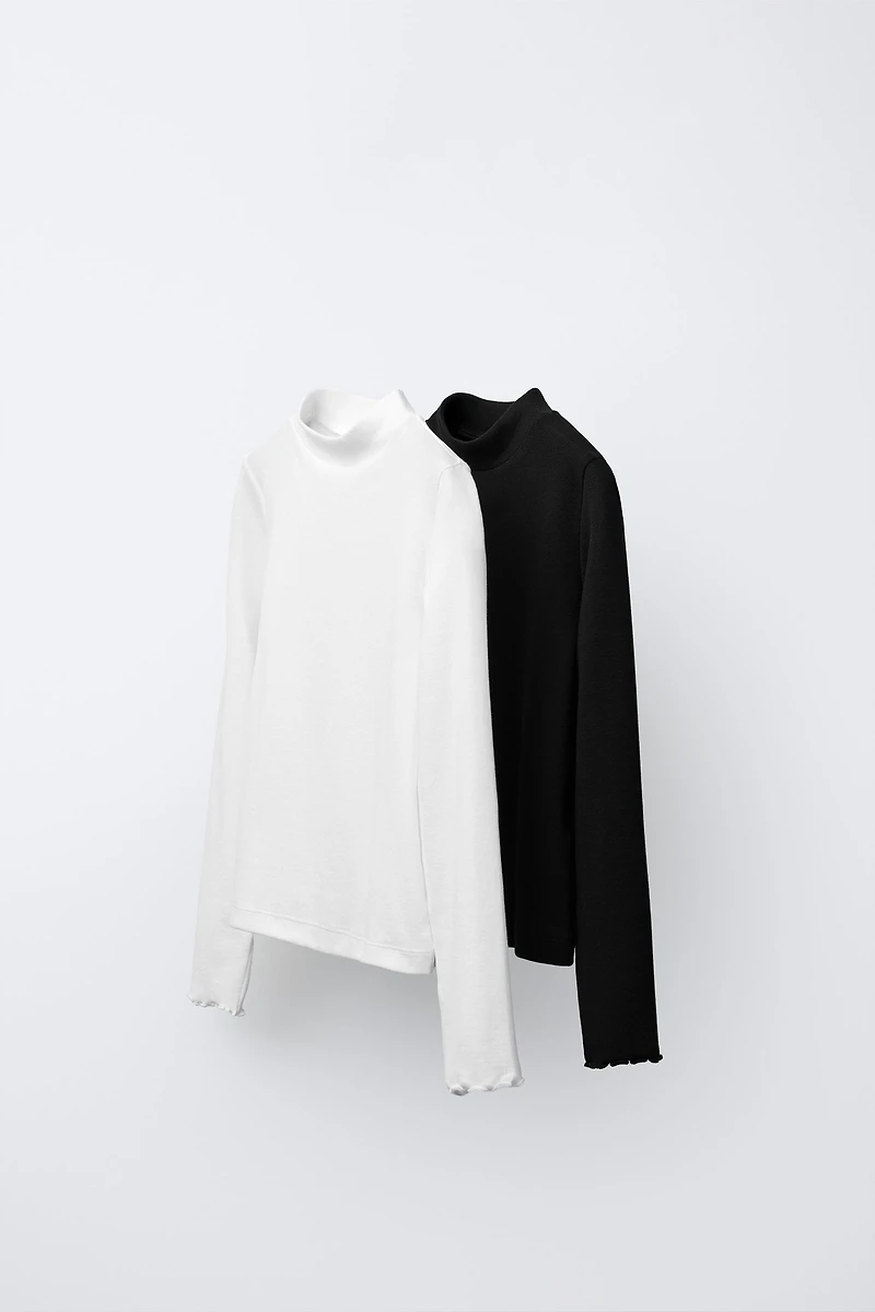 TWO-PACK OF MOCK NECK T-SHIRTS