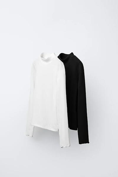 TWO-PACK OF MOCK NECK T-SHIRTS