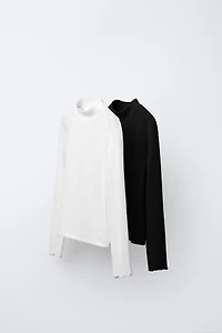 TWO-PACK OF MOCK NECK T-SHIRTS