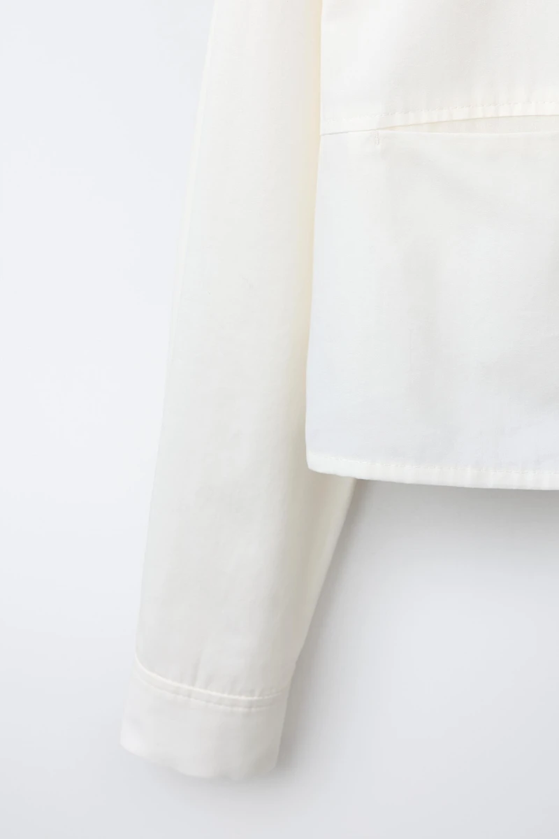 CROPPED SHIRT WITH DETACHABLE SCARF