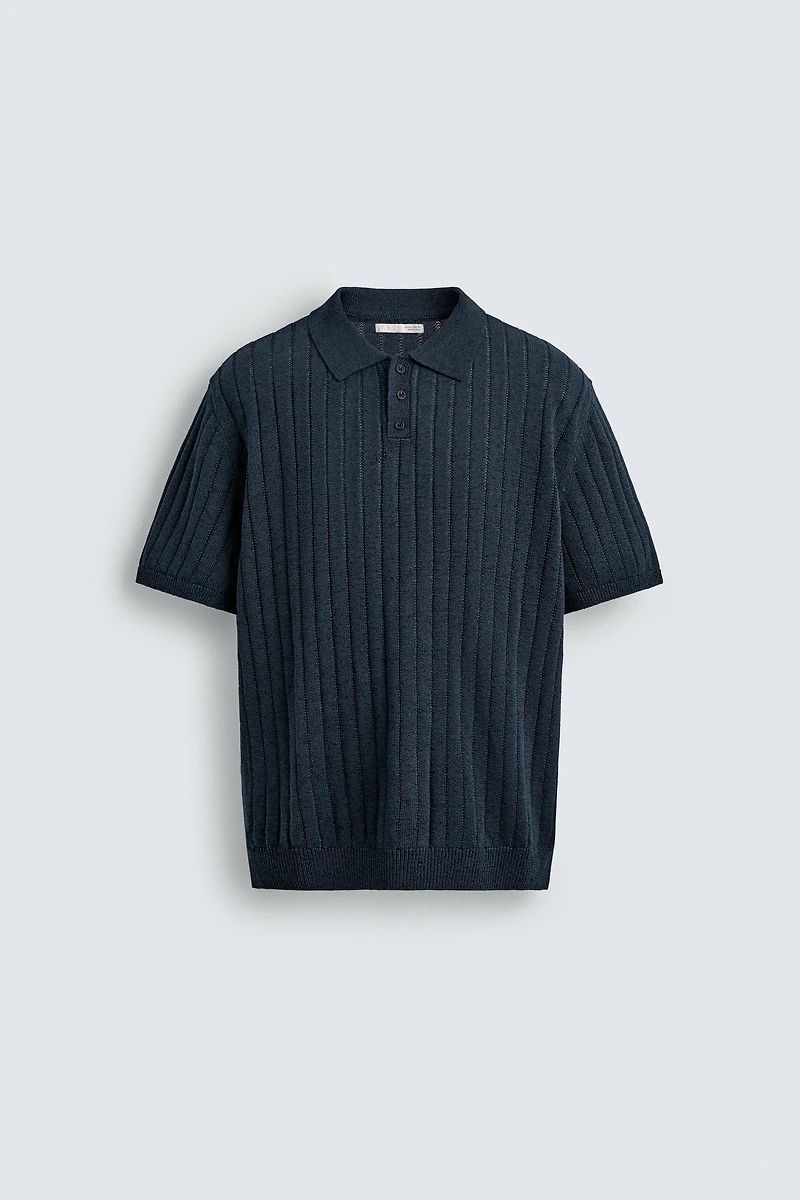 RIB KNIT POLO SHIRT