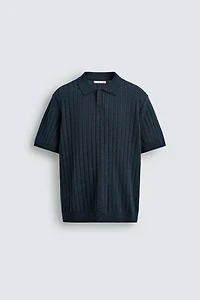RIB KNIT POLO SHIRT