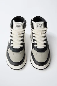 CONTRAST HIGH-TOP SNEAKERS