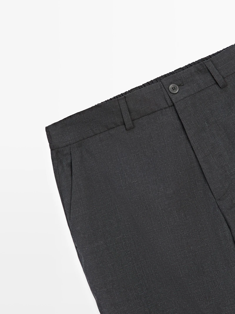 Wool houndstooth trousers