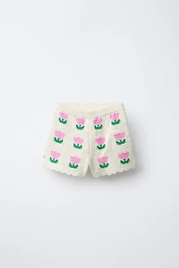 SHORT EN CROCHET À FLEURS