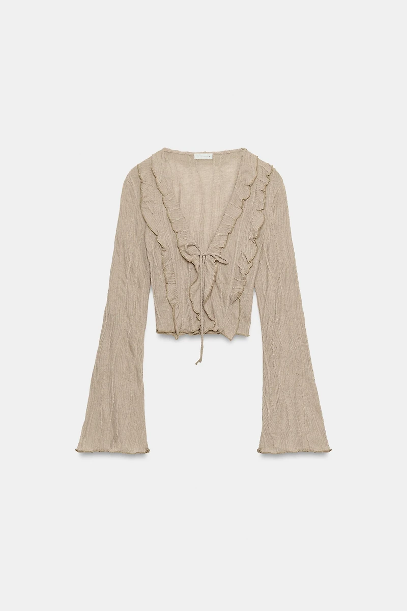 RUFFLED TIE TOP