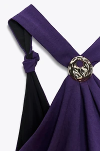 KNOTTED HARDWARE MIDI DRESS