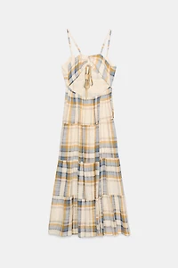 LONG PLAID DRESS