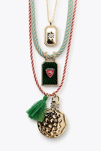 3-PACK OF CORD AND MEDALLION NECKLACES