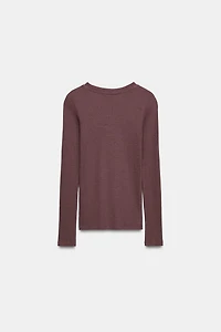 RIBBED LONG SLEEVE T-SHIRT
