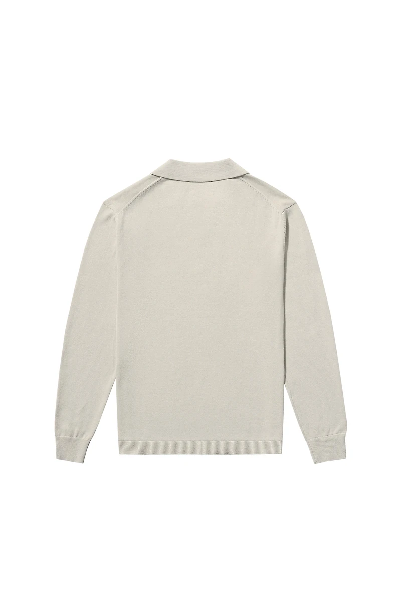 COTTON-HEMP KNIT POLO SHIRT