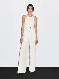 Pantalon barrel fluide couture