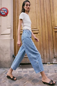 Z1975 HIGH WAISTED BARREL CROP SEAM JEANS