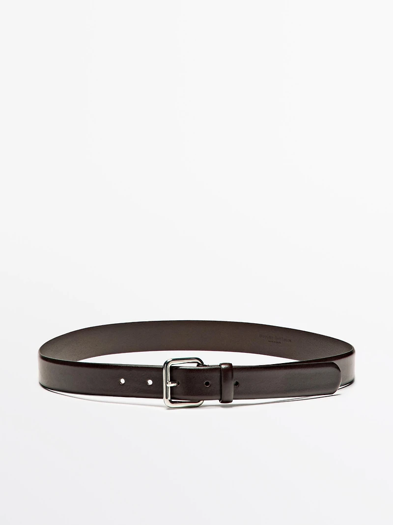 Ceinture avec boucle carrée en cuir