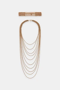 PACK OF 2 CHOKER CHAIN NECKLACES
