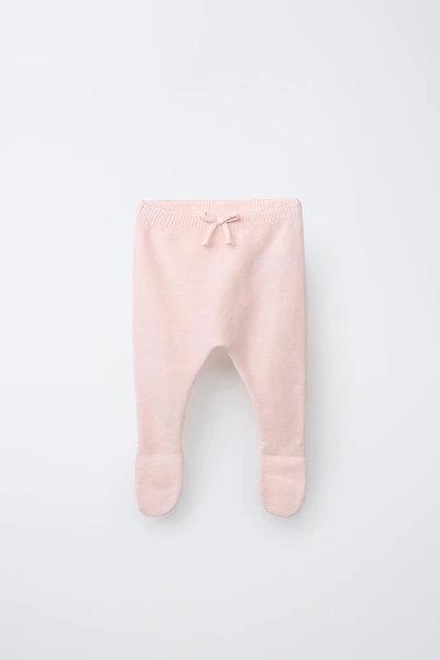 BOW KNIT FOOTED LEGGINGS