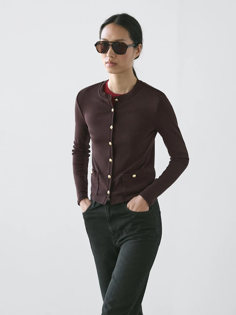 Cardigan with gold buttons