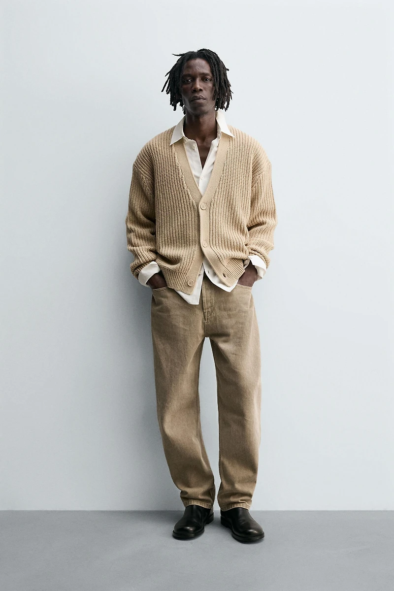 RIBBED TEXTURED CARDIGAN