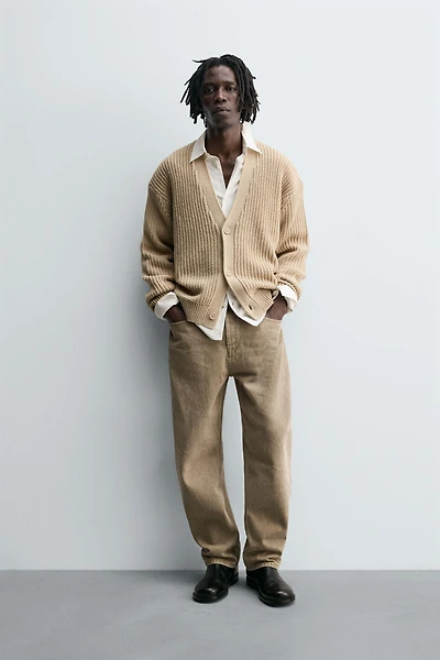 RIBBED TEXTURED CARDIGAN