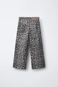 JEANS WIDE LEG ANIMAL PRINT