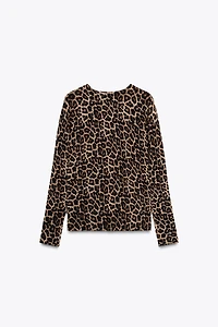 GILET EN MAILLE IMPRIMÉ ANIMAL
