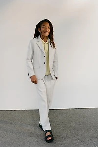 COTTON AND LINEN BLEND SUIT JACKET