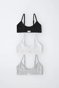 AGES 9-14/ THREE-PACK OF LABEL BRALETTES