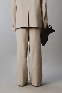 PANTALON DE COSTUME DÉCONTRACTÉ À PLIS