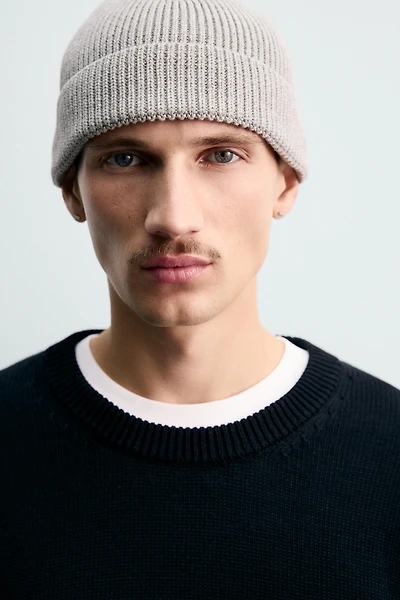 COTTON-CASHMERE KNIT HAT