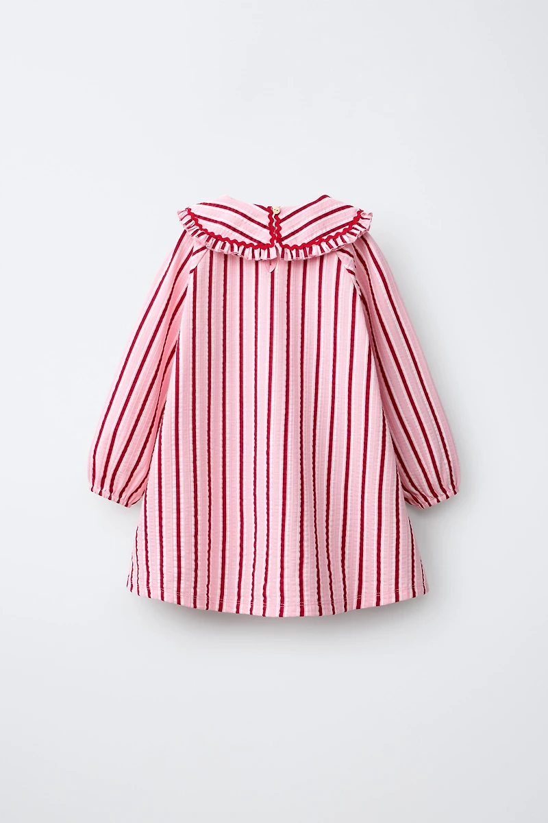 STRIPED PETER PAN COLLAR DRESS