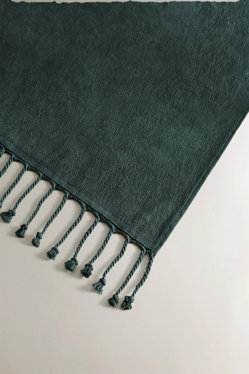 FRINGED COTTON BEACH TOWEL