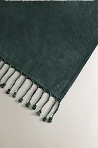 FRINGED COTTON BEACH TOWEL