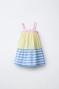 STRIPED AND PLAID DRESS CASA LAWA X ZARA KIDS