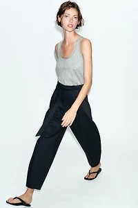 BELTED PAPERBAG PANTS