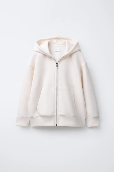 PLAIN ZIP-UP SWEATSHIRT