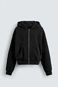 CROPPED FIT HOODIE SWEATSHIRT