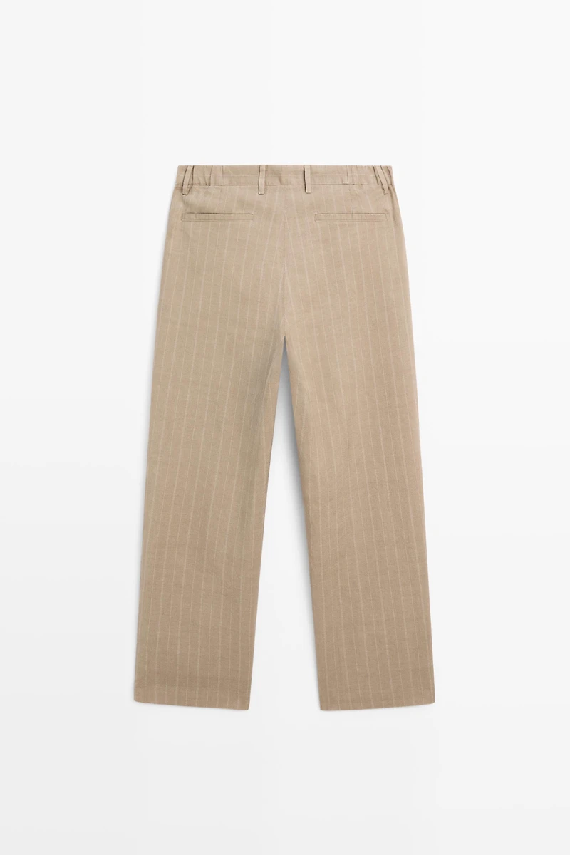 100% linen striped pants
