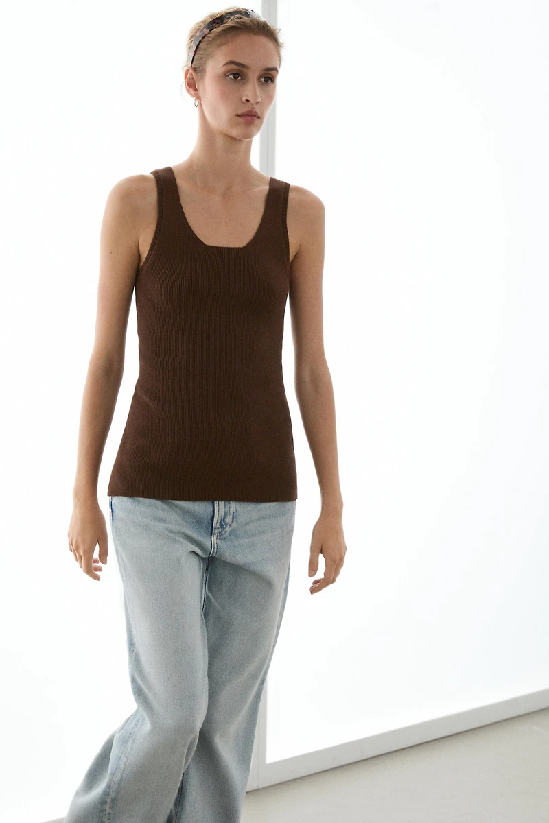 100% cotton ribbed tank top