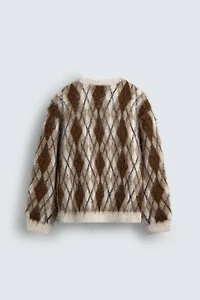 BRUSHED JACQUARD ARGYLE JUMPER