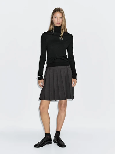 High neck wool blend sweater