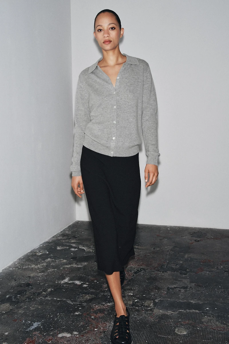 WOOL AND CASHMERE POLO JACKET