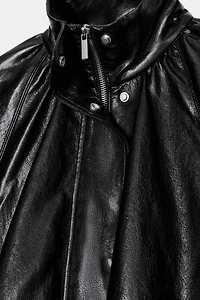 ZW COLLECTION FAUX LEATHER BOMBER JACKET
