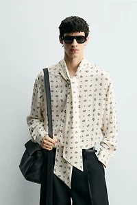 CHEMISE À IMPRIMÉ CACHEMIRE ET NŒUD