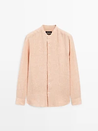 Chemise à rayures regular fit 100 % lin
