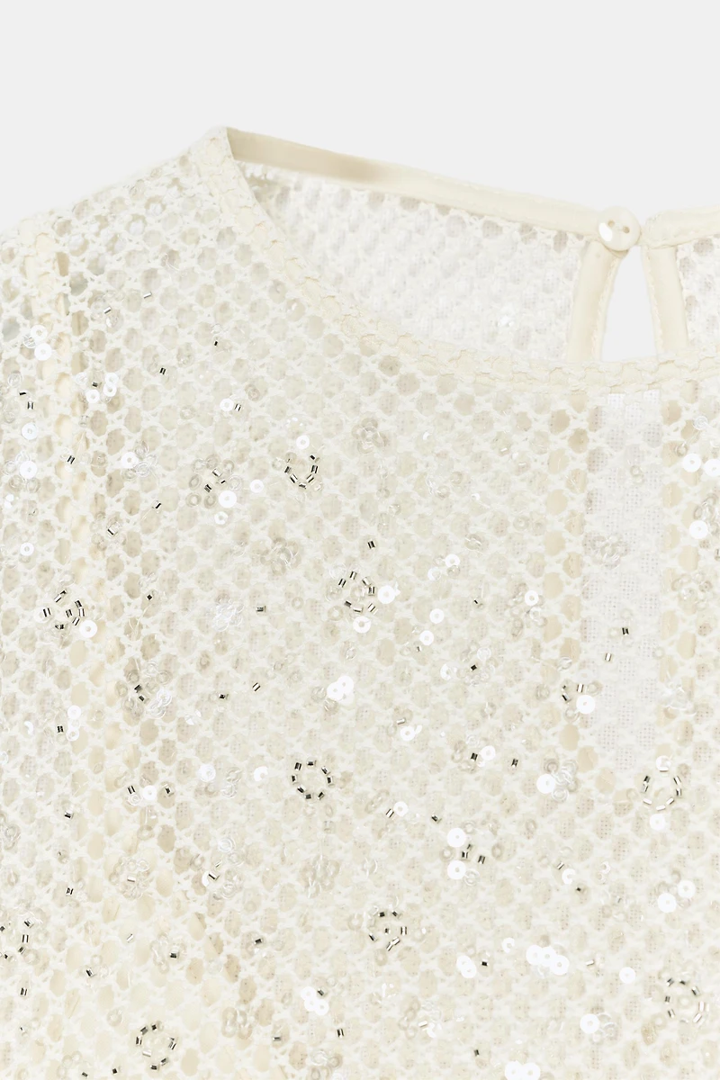 SEQUIN MESH TOP