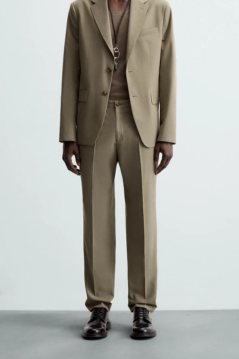 TEXTURED SUIT PANTS
